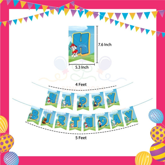 ParteeTime Kids Birthday Party Celebration Decoration Paw Patrol 4 in 1 Hiasan Majlis Sambutan Hari Jadi Kanak-Kanak