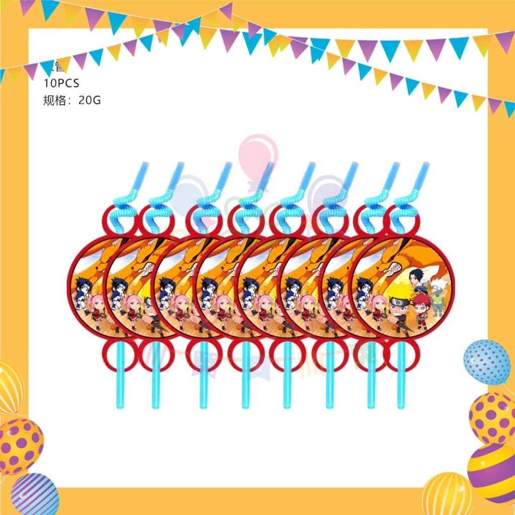 ParteeTime Kids Naruto Theme Decorations Birthday Party Supplies Banners Backdrop Set Hiasan Hari Jadi Kanak-Kanak