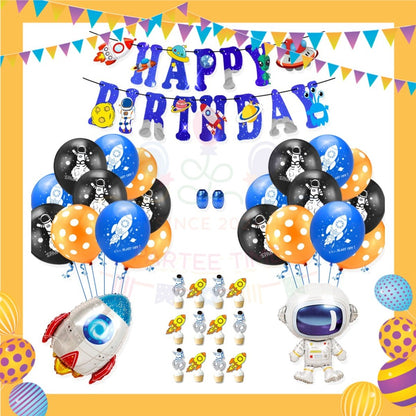 ParteeTime Kid Birthday Party Celebration Decoration Set Astronaut 4 in 1 Hiasan Majlis Sambutan Hari Jadi Kanak-Kanak