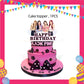 ParteeTime Black Pink Birthday Theme Decorations Kids Birthday Balloon Banner Hang Swirl Backdrop Tablecloth Cake Topper