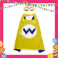 ParteeTime Kids Mask and Cape Children Super Mario Capes Birthday Party Dress Up Cosplay Costume