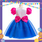 ParteeTime Kids Gabby’s Dollhouse Leader Costumes Fluffy Puff Sleeve Mesh Tulle Dress Cosplay Pakaian Baju Kembang Kanak