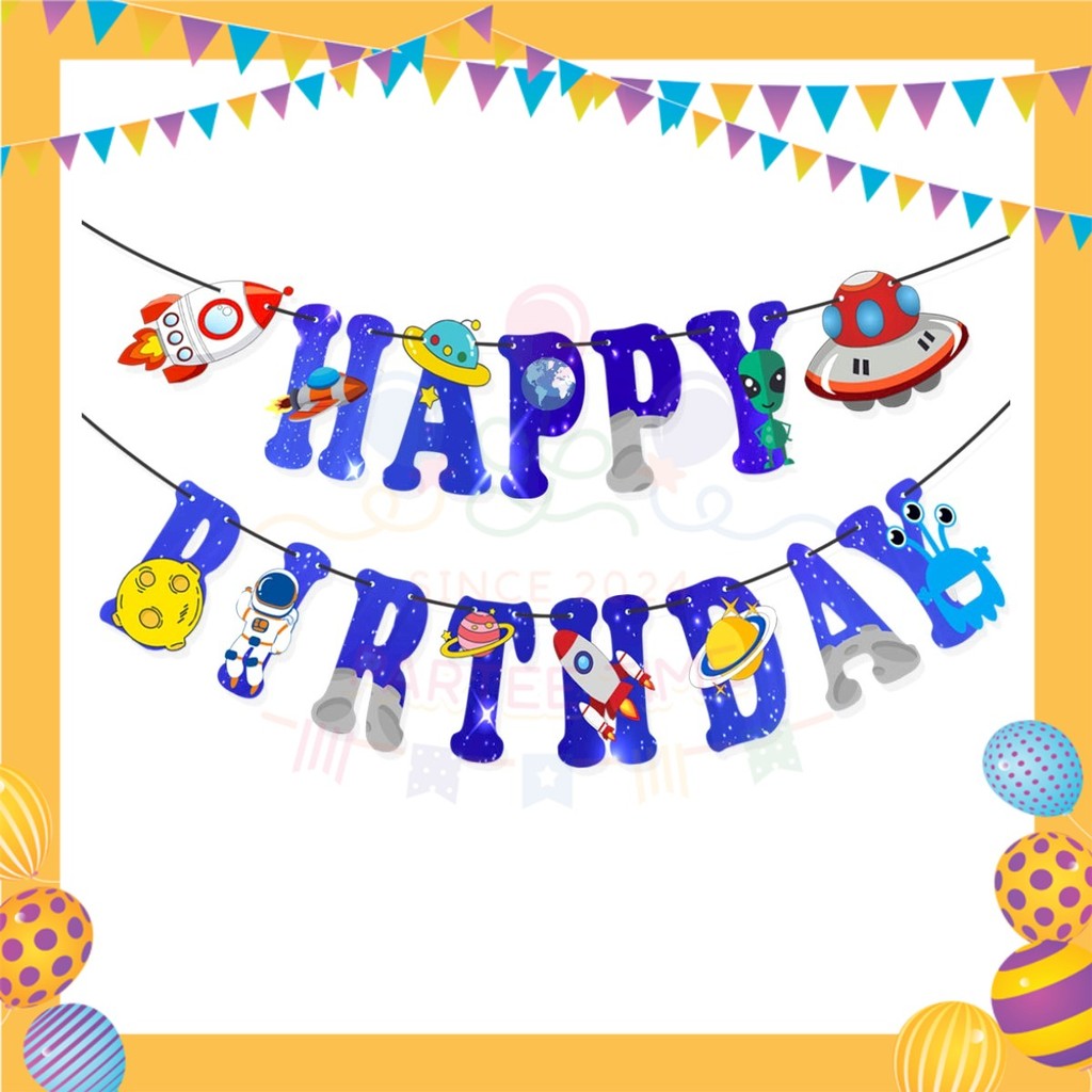 ParteeTime Kid Birthday Party Celebration Decoration Set Astronaut 4 in 1 Hiasan Majlis Sambutan Hari Jadi Kanak-Kanak