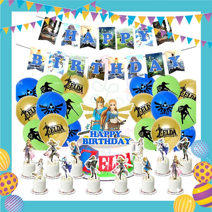 ParteeTime Kids Birthday Celebration Set The Legend of Zelda 4 in 1 Majlis Sambutan Hiasan Hari Jadi Kanak-Kanak