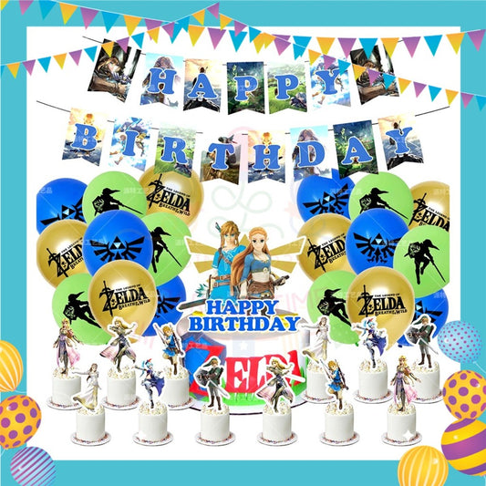 ParteeTime Kids Birthday Celebration Set The Legend of Zelda 4 in 1 Majlis Sambutan Hiasan Hari Jadi Kanak-Kanak