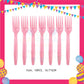 ParteeTime Black Pink Birthday Theme Decorations Kids Birthday Balloon Banner Hang Swirl Backdrop Tablecloth Cake Topper