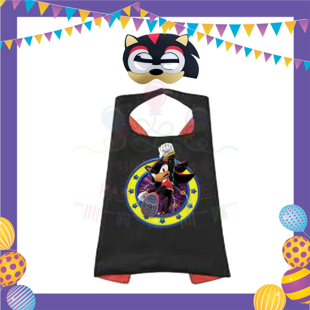 ParteeTime Kids Mask and Cape Children Sonic The Hedgehog Capes Birthday Party Dress Up Cosplay Costume