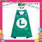 ParteeTime Kids Mask and Cape Children Super Mario Capes Birthday Party Dress Up Cosplay Costume