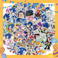 ParteeTime Kids Sonic Theme Decorations Kids Birthday Party Balloon Banners Hang Swirls Backdrop Tablecloth Cake Topper