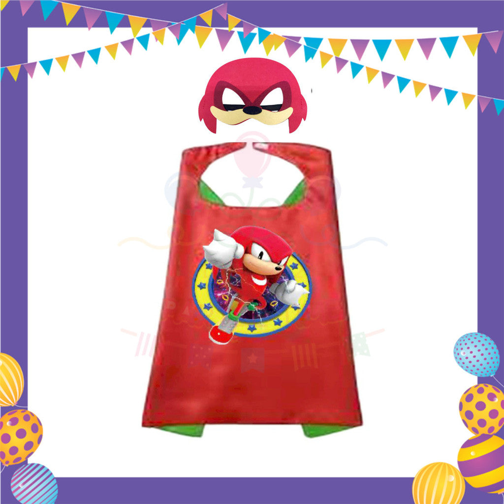ParteeTime Kids Mask and Cape Children Sonic The Hedgehog Capes Birthday Party Dress Up Cosplay Costume