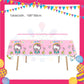 ParteeTime Kids Hello Kitty Birthday Theme Decorations Kids Birthday Balloon Banner Hang Swirl Backdrop Tablecloth