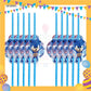 ParteeTime Kids Sonic Theme Decorations Kids Birthday Party Balloon Banners Hang Swirls Backdrop Tablecloth Cake Topper