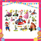 ParteeTime Kids Princess Peach Birthday Theme Decorations Kids Birthday Balloon Banner Hang Swirl Backdrop Tablecloth