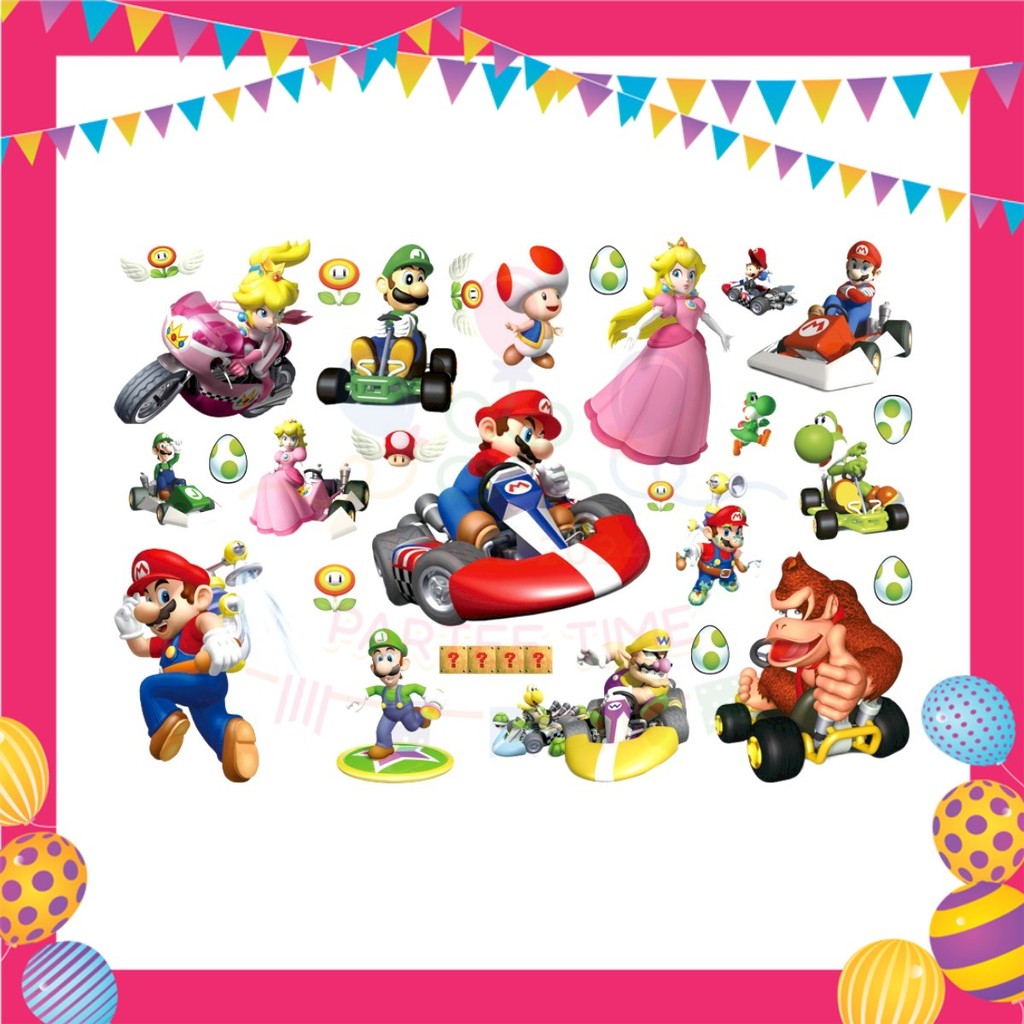 ParteeTime Kids Princess Peach Birthday Theme Decorations Kids Birthday Balloon Banner Hang Swirl Backdrop Tablecloth