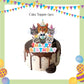 ParteeTime Cat Party Birthday Theme Decorations Kids Birthday Balloon Banner Hang Swirl Backdrop Tablecloth Cake Topper