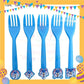 ParteeTime Kids Sonic Theme Decorations Kids Birthday Party Balloon Banners Hang Swirls Backdrop Tablecloth Cake Topper