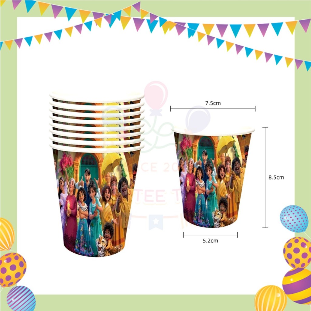 ParteeTime Encanto Birthday Theme Decorations Kids Birthday Balloon Banner Hang Swirl Backdrop Tablecloth Cake Topper