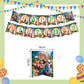 ParteeTime Encanto Birthday Theme Decorations Kids Birthday Balloon Banner Hang Swirl Backdrop Tablecloth Cake Topper