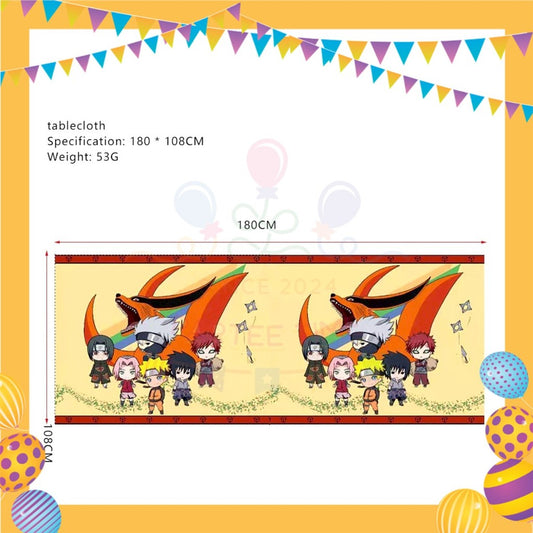 ParteeTime Kids Naruto Theme Decorations Birthday Party Supplies Banners Backdrop Set Hiasan Hari Jadi Kanak-Kanak