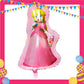 ParteeTime Kids Princess Peach Birthday Theme Decorations Kids Birthday Balloon Banner Hang Swirl Backdrop Tablecloth