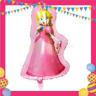 ParteeTime Kids Princess Peach Birthday Theme Decorations Kids Birthday Balloon Banner Hang Swirl Backdrop Tablecloth