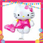 ParteeTime Kids Hello Kitty Birthday Theme Decorations Kids Birthday Balloon Banner Hang Swirl Backdrop Tablecloth