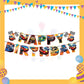 ParteeTime Kids Hot Wheels Birthday Theme Decorations Party Balloon Banners Hang Swirls Backdrop Tablecloth Cake Topper