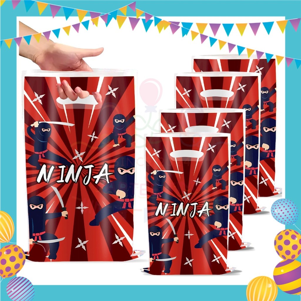ParteeTime Kids Ninja Birthday Theme Decorations Kids Birthday Balloon Banner Hang Swirl Backdrop Tablecloth