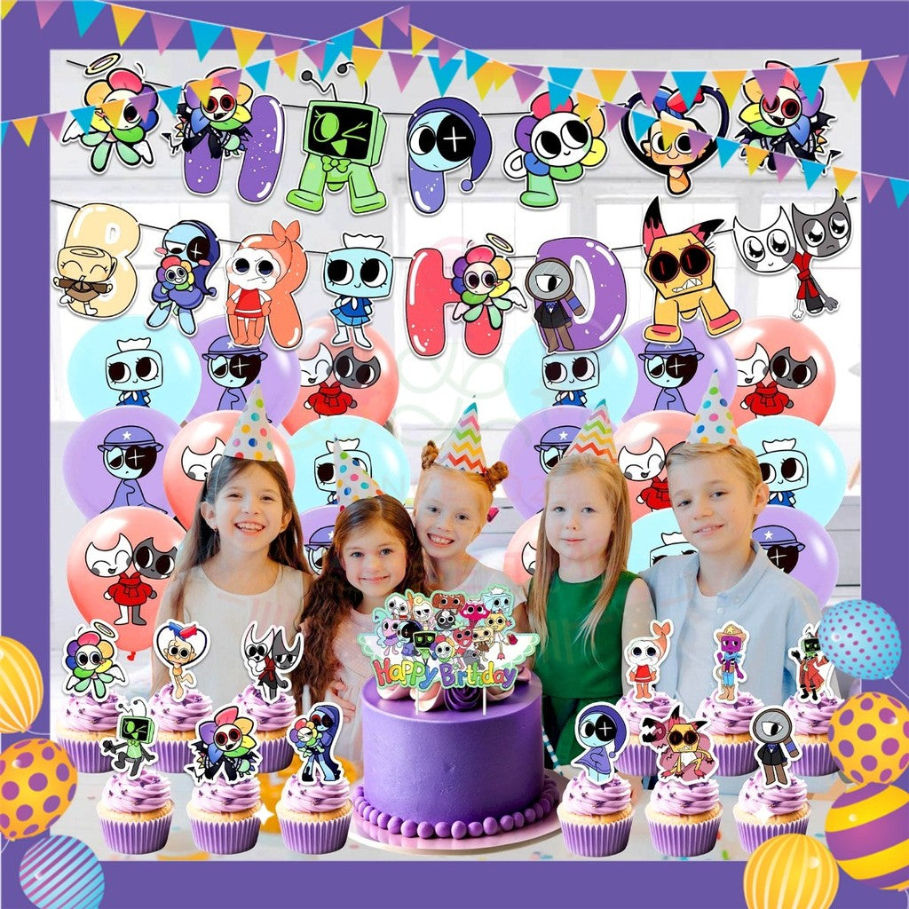 ParteeTime Kids Birthday Party Celebration Decoration Set Dandy's World 4 in 1 Sambutan Hiasan Hari Jadi Kanak-Kanak