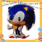 ParteeTime Kids Sonic Theme Decorations Kids Birthday Party Balloon Banners Hang Swirls Backdrop Tablecloth Cake Topper