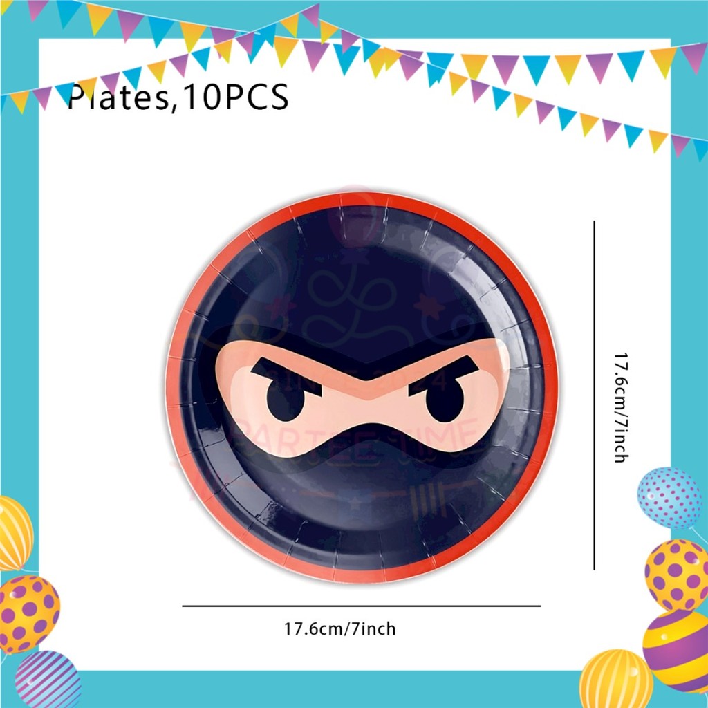 ParteeTime Kids Ninja Birthday Theme Decorations Kids Birthday Balloon Banner Hang Swirl Backdrop Tablecloth