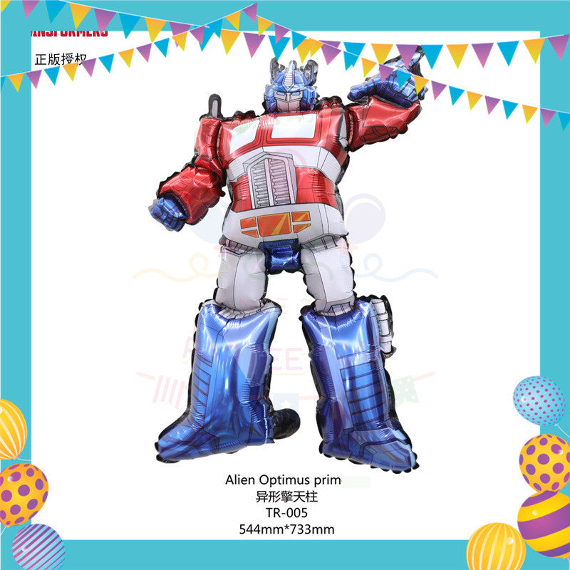 ParteeTime Kids Transformer Birthday Theme Decorations Kids Birthday Balloon Banner Hang Swirl Backdrop Tablecloth
