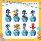 ParteeTime Kids Sonic Theme Decorations Kids Birthday Party Balloon Banners Hang Swirls Backdrop Tablecloth Cake Topper