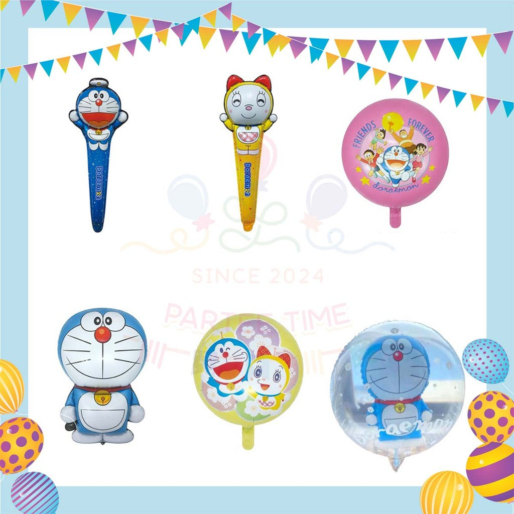 ParteeTime Kids Happy Birthday Children Cartoon Doraemon 3D Foil Aluminium Themed Foil Balloon Birthday Party Decoration