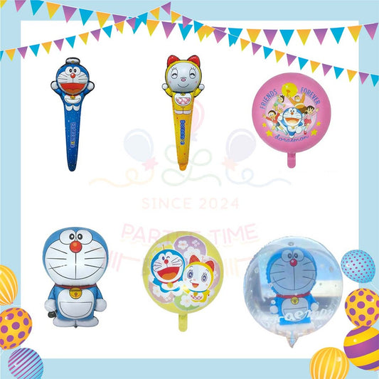 ParteeTime Kids Happy Birthday Children Cartoon Doraemon 3D Foil Aluminium Themed Foil Balloon Birthday Party Decoration