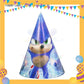 ParteeTime Kids Sonic Theme Decorations Kids Birthday Party Balloon Banners Hang Swirls Backdrop Tablecloth Cake Topper