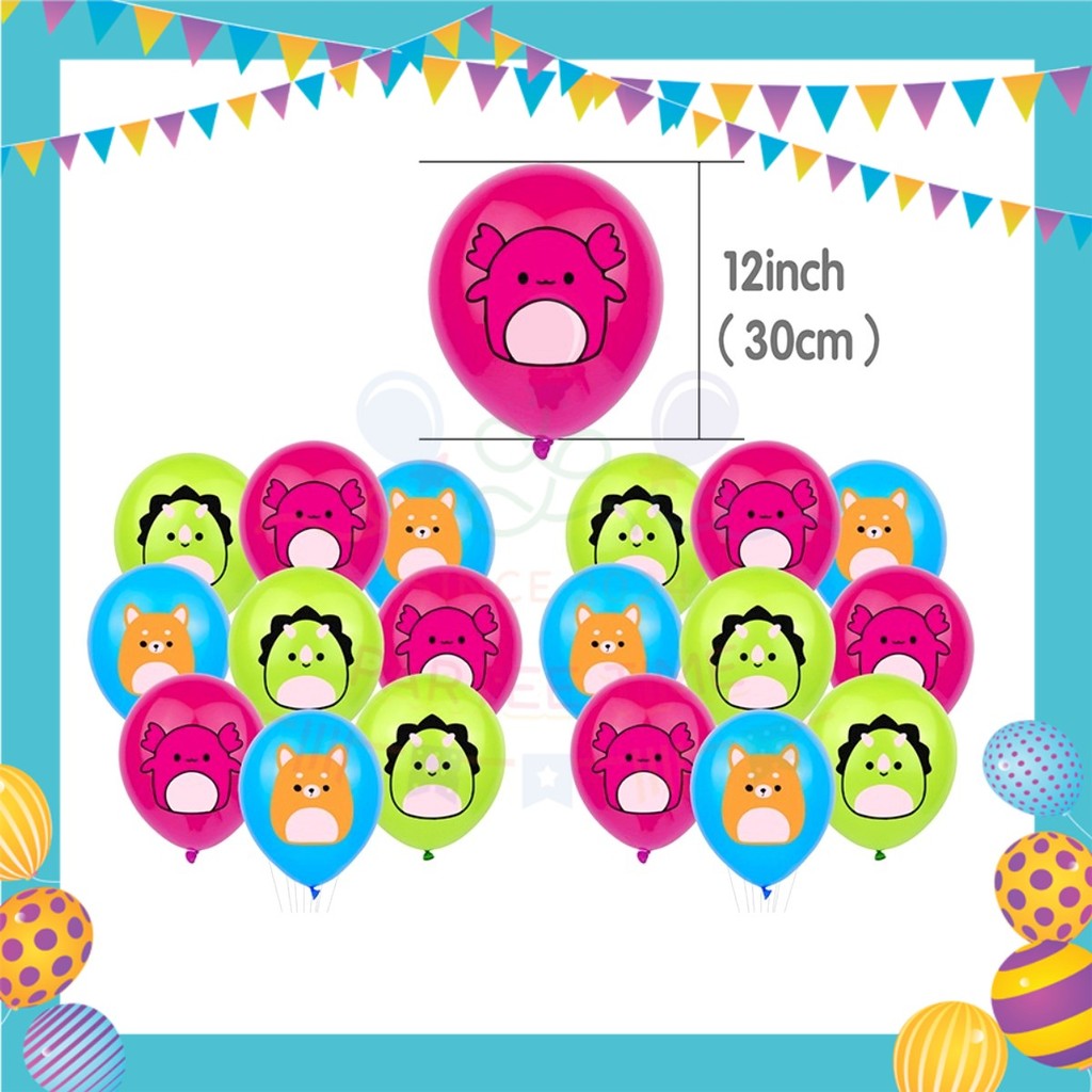 ParteeTime Kids Birthday Party Celebration Decoration Set Squishmallows 4 in 1 Hiasan Sambutan Hari Jadi Kanak-Kanak