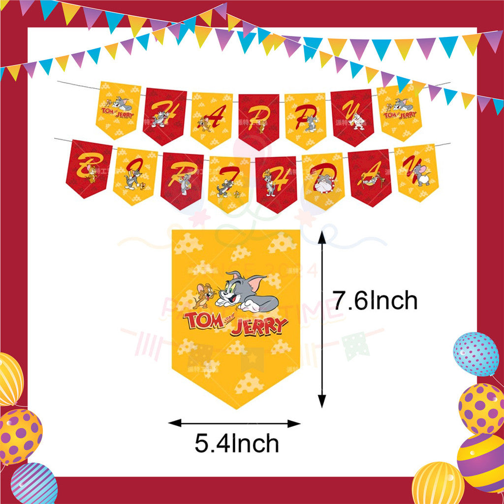 ParteeTime Kids Birthday Party Celebration Decoration Set Tom Jerry 4 in 1 Majlis Sambutan Hiasan Hari Jadi Kanak-Kanak