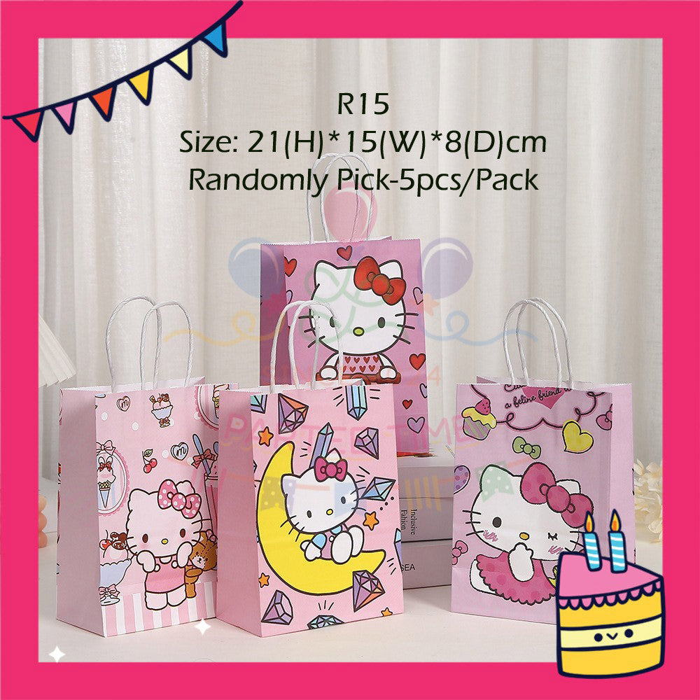 ParteeTime Kids Hello Kitty Birthday Theme Decorations Kids Birthday Balloon Banner Hang Swirl Backdrop Tablecloth