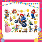 ParteeTime Kids Princess Peach Birthday Theme Decorations Kids Birthday Balloon Banner Hang Swirl Backdrop Tablecloth