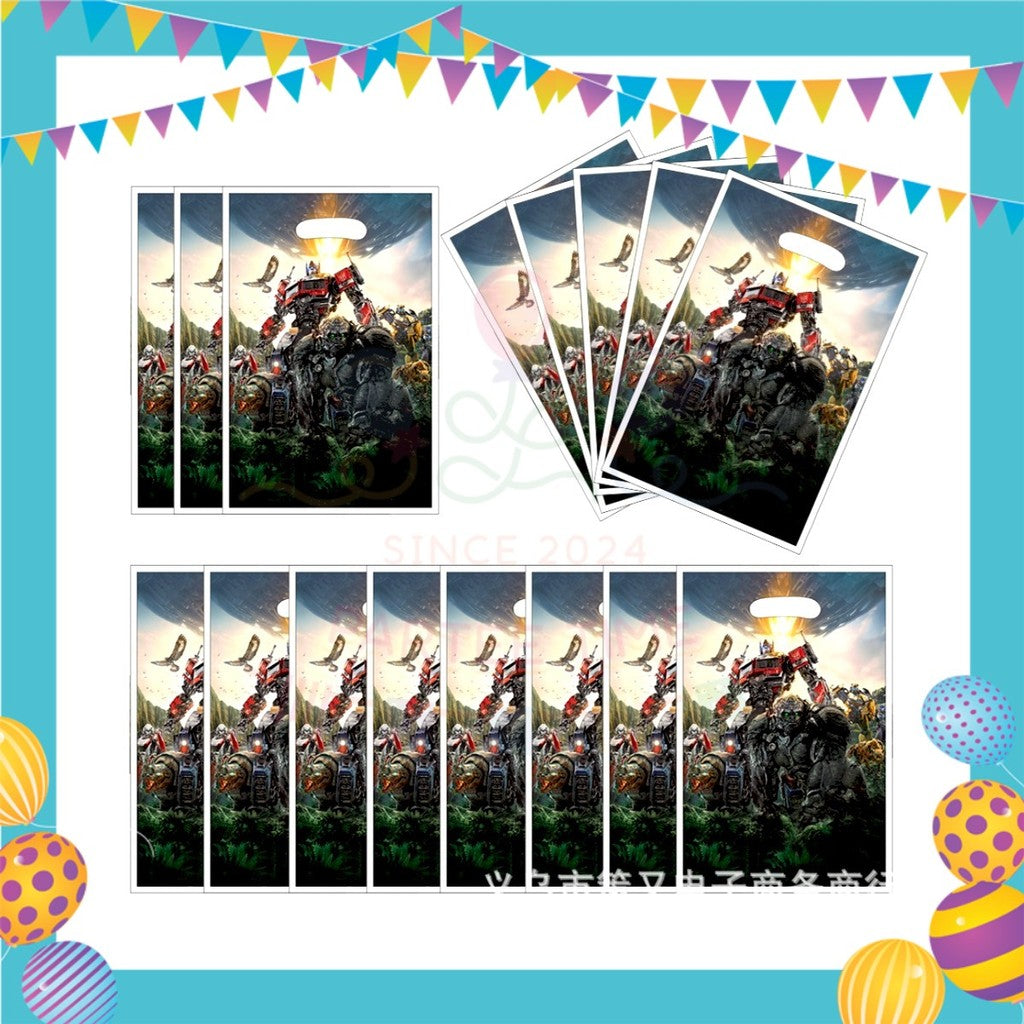 ParteeTime Kids Transformer Birthday Theme Decorations Kids Birthday Balloon Banner Hang Swirl Backdrop Tablecloth