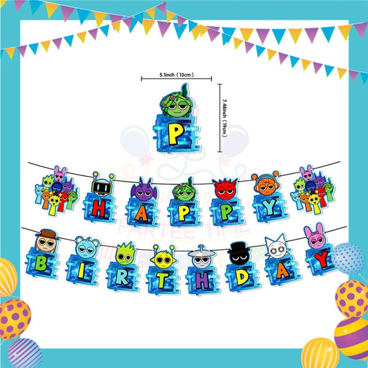 ParteeTime Kids Birthday Party Celebration Decoration Set Sprunki 4 in 1 Majlis Sambutan Hiasan Hari Jadi Kanak-Kanak