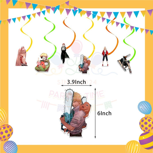 ParteeTime Kids Birthday Party Celebration Decoration Chainsaw Man 4 in 1 Majlis Sambutan Hiasan Hari Jadi Kanak-Kanak