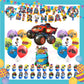 ParteeTime Kids Blaze Birthday Theme Decorations Kids Birthday Balloon Banner Hang Swirl Backdrop Tablecloth Cake Topper