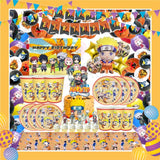 ParteeTime Kids Naruto Theme Decorations Birthday Party Supplies Banners Backdrop Set Hiasan Hari Jadi Kanak-Kanak