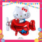ParteeTime Kids Hello Kitty Birthday Theme Decorations Kids Birthday Balloon Banner Hang Swirl Backdrop Tablecloth