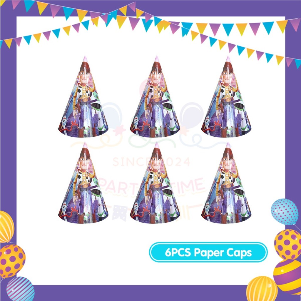 ParteeTime Kids Toys Story Birthday Theme Decorations Kids Birthday Balloon Banner Hang Swirl Backdrop Tablecloth