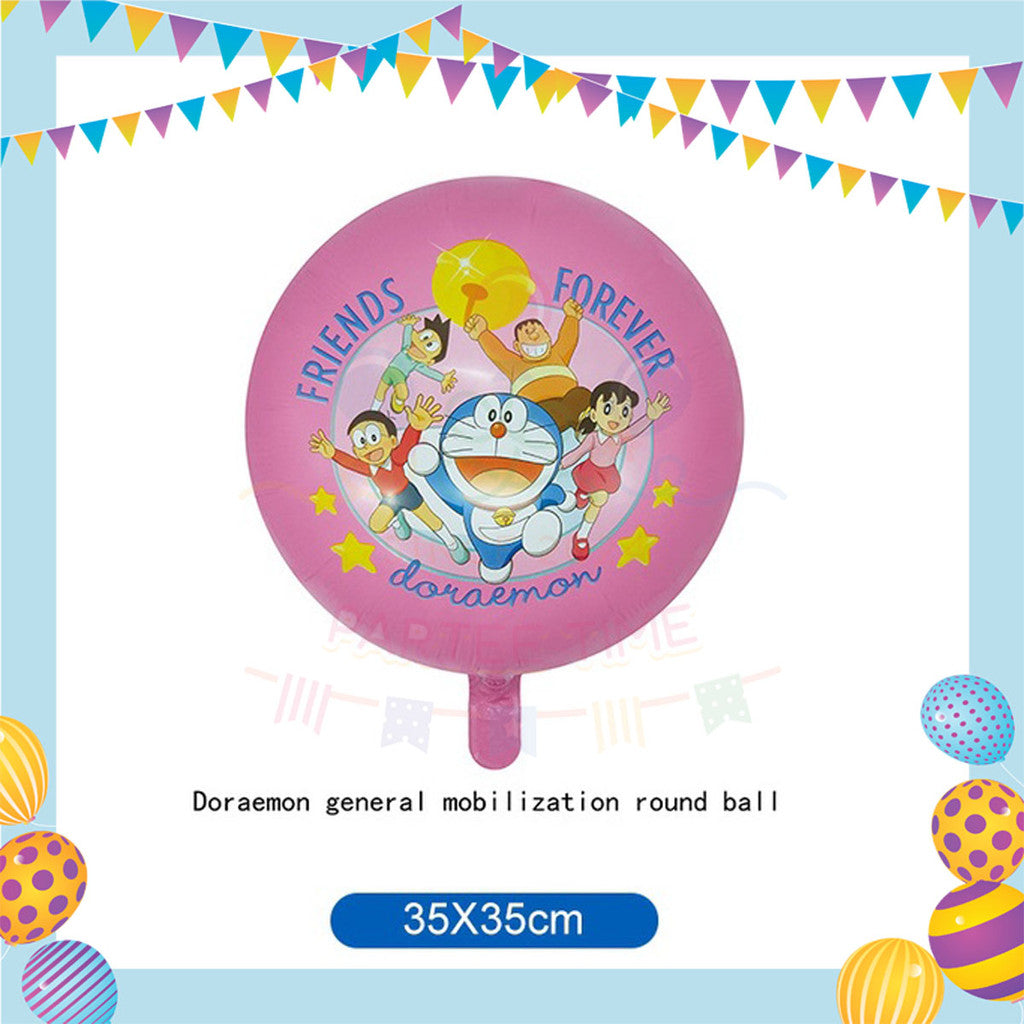 ParteeTime Kids Happy Birthday Children Cartoon Doraemon 3D Foil Aluminium Themed Foil Balloon Birthday Party Decoration