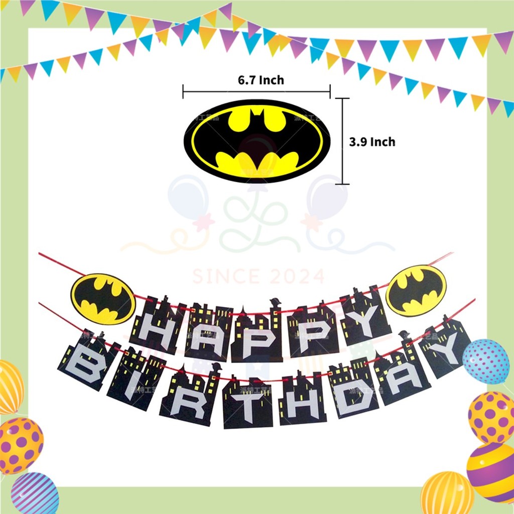 ParteeTime Kids Birthday Party Celebration Decoration Set Superhero 4 in 1 Hiasan Majlis Sambutan Hari Jadi Kanak-Kanak