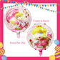 ParteeTime Kids Princess Peach Birthday Theme Decorations Kids Birthday Balloon Banner Hang Swirl Backdrop Tablecloth